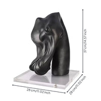 Horse Head Statue with Acrylic Base Freestanding Ornament Stable for Bookshelf