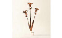 Garden Stake with Bells Rusted Metal Flower Stake Bronze-Copper for Gardeners