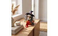 Witch Figurine with Pumpkin Base Tabletop Witch Bust Gothic for Frightful Dwelling