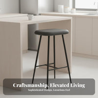 Modern design Upholstered Counter Stool with Backrest Minimalist Design Padded Stool with Backrest Built-in Footrest Bar Chair Slim Metal Legs for Adults, Homeowners, Kitchen Island, Reception Area, Cafe, Restaurant