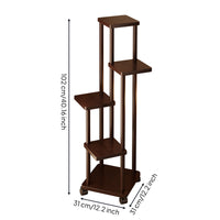 Plant Stand with Wheels Multi Level Rolling Plant Stand Stepped Flower Pot Rack for Apartment Dwellers, Living Room, Balcony, Corner