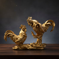 Realistic Cock Statue Hand-Painted Home Decor Collectible for Wine Cabinet
