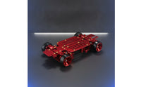 RC Car Chassis with Wheels Aluminum Alloy Drift Car Frame RC Chassis CNC-Machined Full Metal for Hobbyists, Bench-Top Projects
