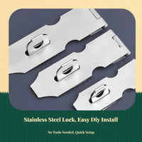 Stainless Steel Door Lock Hasp, Protected Cabinet Drawer Latch, sturdyDuty Security Latch for Home, Office, Garage
