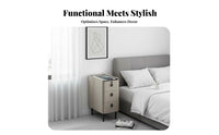 3-Drawer Smart Table Wireless Charging Nightstand Slim Design for Home Snowice