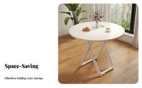 Easy to Fold Foldable Dining Table Multipurpose Small Space Dining Set Strong Load-Bearing Collapsible Dinner Table Rounded Corners for Apartment Dwellers, Students, RV Owners, Market Stalls, Living Room, Balcony, Home Office