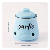 Ceramic Garlic Jar Easy to Clean Garlic Storage Jar Decorative Design for Pantry