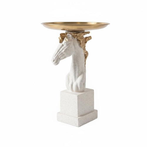 Horse Statue Bird Feeder Weather Resistant Garden Decoration for Patio, Balcony