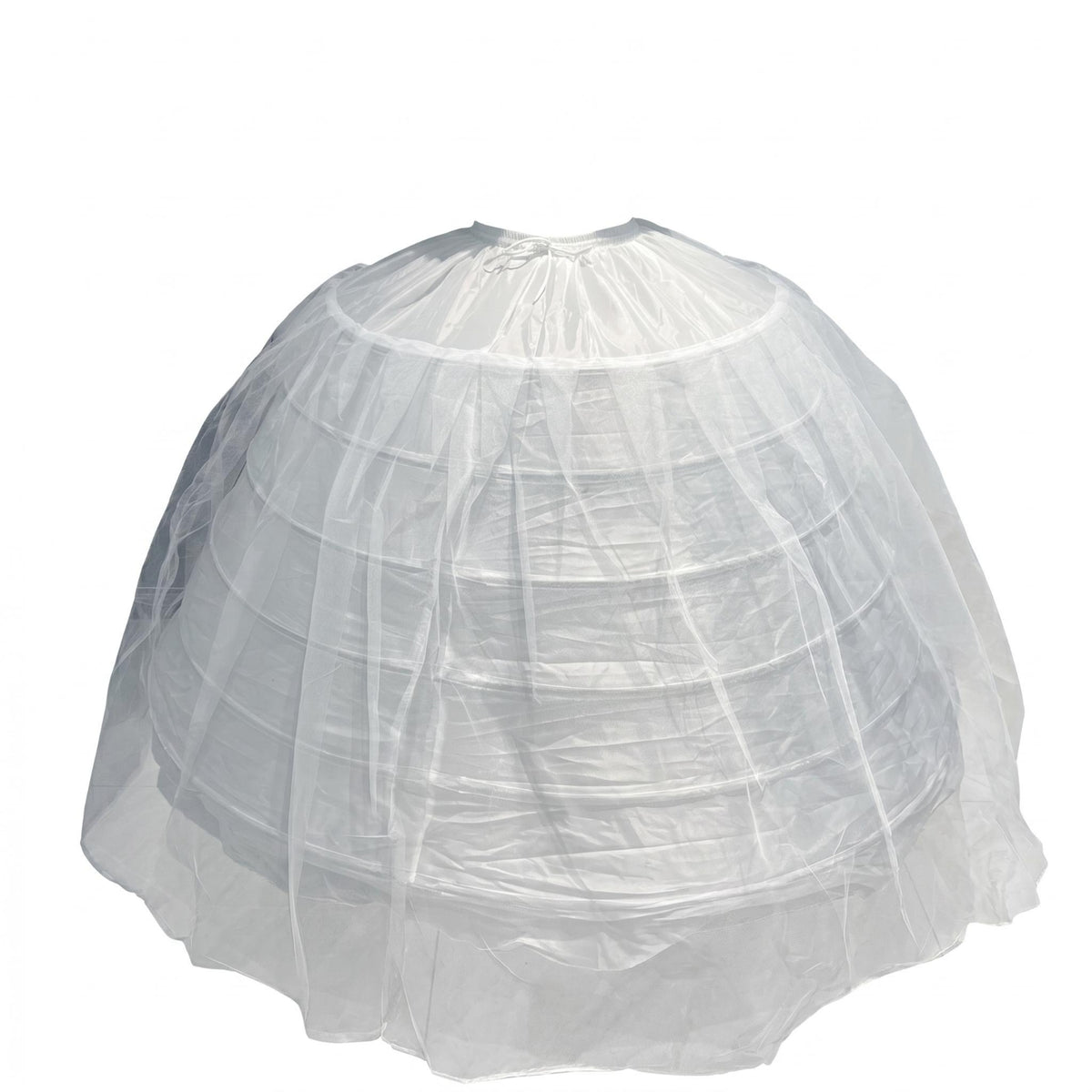 Bridal Dress Slip Adjustable Six-Hoop Crinoline White for Stage, Brides, Dancers