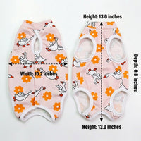 Pet Recovery Suit, Four-Legged Suit for Dog Surgery Suit and Cat Surgery Suit, Graphic Print Polyester, Unisex Anti Licking Small Medium Dog Use