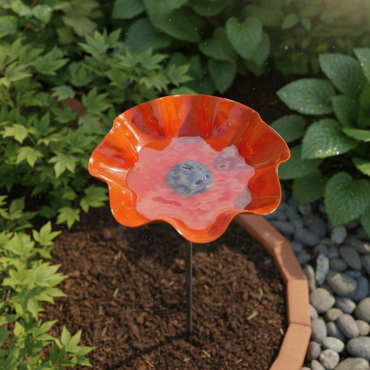 Bee Pollinator Water Feeder Decorative Metal Flower Bird Feeder Easy to Install