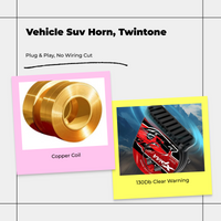 Two-Tone Waterproof Car Horn, 12V Powerful Universal Fit