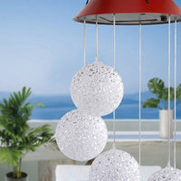 Illuminated Sphere Solar Wind Chime, Solar Garden Lights, Outdoor Decoration, Hanging Ornament for Patio and Balcony