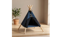 Cat Tent with Wooden Frame Removable Pet Cover Teepee Washable Pet Teepee for Cats, Small Dogs, Living Room, Indoor
