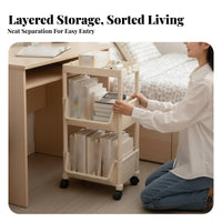 desktop-adjacent Rolling organizer with casters Rolling Book container Movable for Office Workers