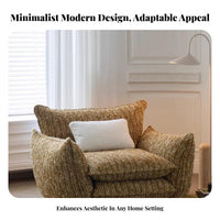 Plush Single-Seater Sofa Modern Minimalist Design Oversized Upholstered Armchair Luxurious Comfort Removable Padding Cover