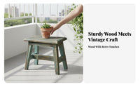Rustic Design Miniature Plant Stool Farmhouse appeal Miniature Decorative Stool Vintage Look Flower Pot Holder Sturdy Construction for Gardeners, Home Decorators, Balcony, Indoor, Living Room, Windowsill