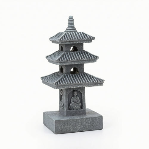 Pagoda Statue with Light Outdoor LED Figurine Lamp Sturdy for Courtyard, Patio
