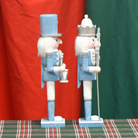 30cm Sky Blue Glitter Nutcracker King Wooden Craft Christmas Decoration