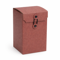 Large Kraft Paper Boxes 8.8x8.8x12.5cm, Premium Tea Packaging Boxes with Rope, Easy Assemble Flip Closure for Homemade Tea Gifts