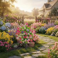 Faux Flower Ground Stake Weatherproof Garden Flower Pick Weather Friendly Outdoor Decoration for Yard, Porch
