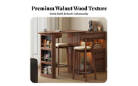 Century-Inspired-Century Modern Design Extendable Bar Cabinet Multi-Functional Storage Cabinet with Extendable Top Space Saving Solid Wood Console Table Adjustable Shelves for Apartment Dwellers, Homeowners, Families