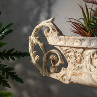 French Garden Urn Antique Stone Look Vintage Urn Planter Weather-Resistant Vintage Pedestal Planter for Entryway, Hallway