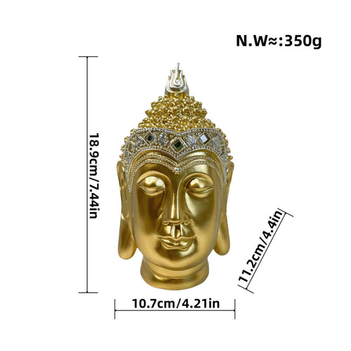 Shakyamuni Head Figurine Southeast Asian Design Zen Design Buddha Bust