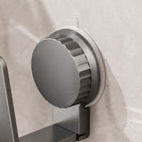 Lid Holder Suction Cup, 2-Piece Set Retractable Lid Holder for Kitchen, Adjustable 7-9cm, Gunmetal Grey Carbon Steel