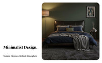 Floating Bed Frame Italian Design Bedroom Furniture Headboard for Homeowners, partners, Apartment, Guest Room, studio apartment