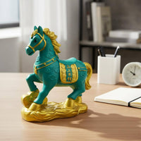 Wealth Attracting Resin Horse Coin Bank Desktop Ornament Home Decoration Vibrant Colors for Children