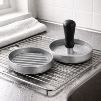 Metal Hamburger Press Black Handle Hamburger Patty Press Ridged Base