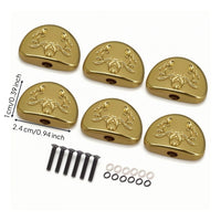 6 Pieces Carved Guitar Tuner Button with Screw Half-Round Guitar Tuner Buttons Decorative Tuning Peg Handles Metal for Guitarists