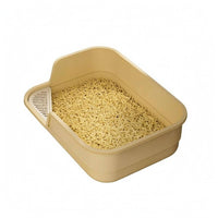 Semi-Enclosed Litter Box Low Entry Uncovered Top Feline Litter Box Slotted