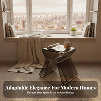 Magazine Rack Table Transparent Nightstand Minimalist Design for clearice, Readers