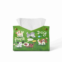 Creative Ins Style Tissue Box Cover with Cute Puppy, Pastoral Style, PU Leather