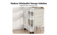 Slim Rolling Storage Unit Space Saving Slim Rolling Organizer Multi-Tier