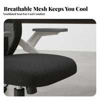 Ergonomic Task Chair Latex Seat Pad Mesh Spine Rolling Chair Adjustable Height Lumbar Support for Students, Study Room