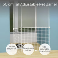 Adjustable Pet Gate Cat Barrier No-Drill Indoor Fence