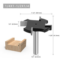 1/4-Inch Shank Four-Flute T-Slot Cutter for Woodworking