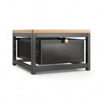 Kitchen Storage Rack with Wooden Top Mobile Pull-out Basket Organizer