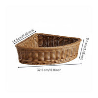 Fan-Shaped Storage Basket Reinforced Border Organizer Bin Easy to Clean