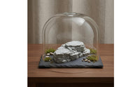 Layered Design Miniature Rock Stepped Edges Stacked Stone Prop Carved Texture Miniature Rock Stones Gray Finish for Small-Scale Scene