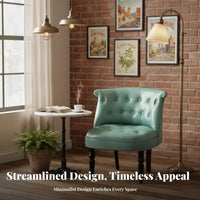 Stateside Country Aesthetic Button-Tufted Wooden Settee Vintage Design Button-Tufted Settee Retro aesthetic Sofa Space Saving for Apartment Dwellers, Business Owners, Interior Designers, Coffee Shop, Retail boutique, Living Room, Office Waiting Area