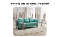 Easy to Clean 2 Seater Faux Leather Sofa High-Density Foam Cushion Modern 2 Seater Sofa Long-Lasting Construction Faux Leather Loveseat Soft Texture for Couples, Office Workers, Students, Bedroom, Retail Shop