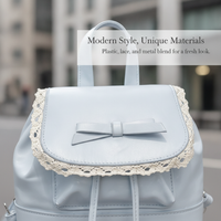 Casual Solid Color PU Leather Backpack for Women, Fashionable Korean Style School Bag