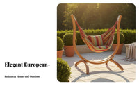 Comfortable Freestanding Swing Chair Thickened Cushion Patio Furniture Long-Lasting Construction Swing Seat Heavy-Duty Frame for Children, Homeowners, Garden, Outdoor, Balcony, Poolside