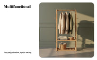 Nordic Aesthetic Hanging Rack with Shelves Unrestricted Standing Design Arched Top Clothing Rack Multifunctional Garment Stand Stable Structure for Apartment Dwellers, Homeowners, Students, Bedroom, Entryway, Dorm Room, Retail Shop