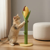 Cat Scratching Pole Scratch-Resistant Sisal Cat Scratcher Space-Saving Pet Supply for Cats, Kittens, Living Room, Apartment