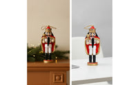 5 Pieces Wooden Nutcracker Ornament Charming Christmas Nutcracker Decoration Decorative Christmas Ornaments with Loops for Desks